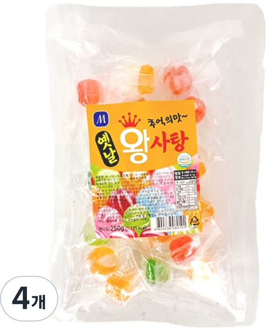 물샘 옛날 왕사탕, 250g, 4개
