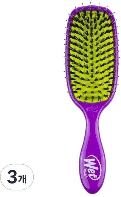 웻브러쉬 돈모 샤인 인핸서 헤어브러쉬, 3개, 퍼플 - 쿠팡