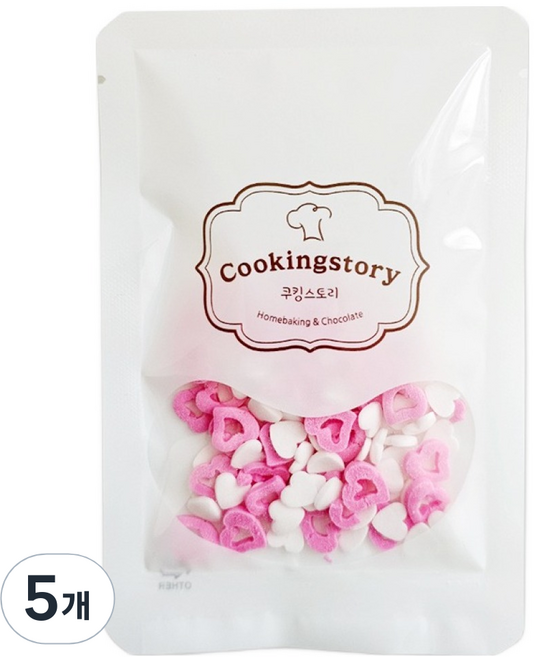 쿠킹스토리 스프링클 하트링 셰이프, 15g, 5개