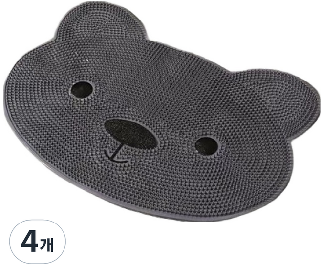 타미나요 심플한 풋 브러쉬 매트 그레이 베어, 1개입, 4개, 400g