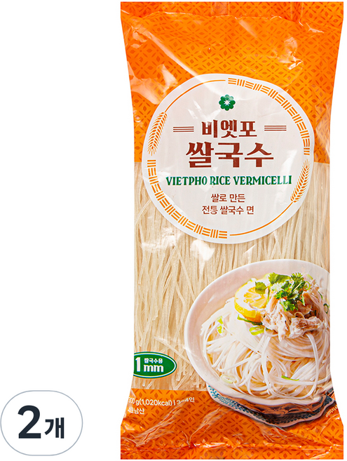 비엣포 쌀국수 버미셀리 1mm, 300g, 2개