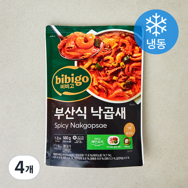 비비고 부산식 낙곱새 1~2인분 (냉동), 560g, 4개