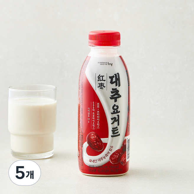 에치와이 대추 요거트, 5개, 1개입, 500ml