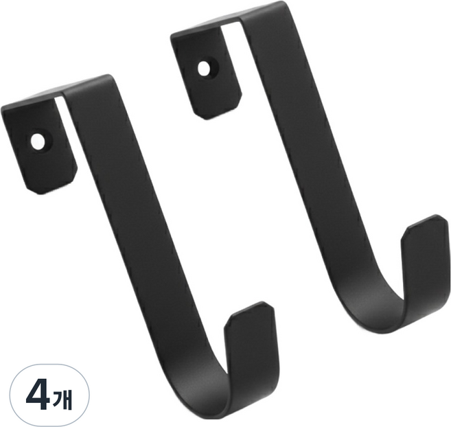 마켓피아 문 옷걸이 걸이형 후크 다용도 정리 도어훅, 블랙, 4개