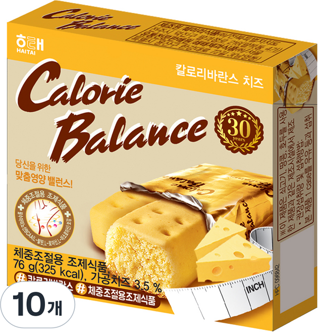 해태제과 칼로리발란스 치즈맛, 76g, 10개