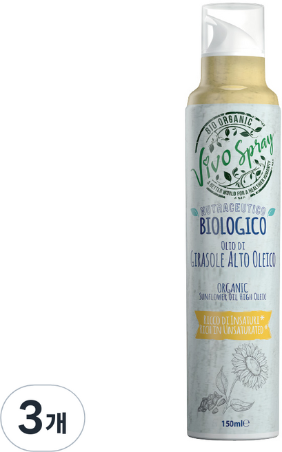 만토바 비보 오가닉 해바라기 오일 스프레이, 150ml, 3개