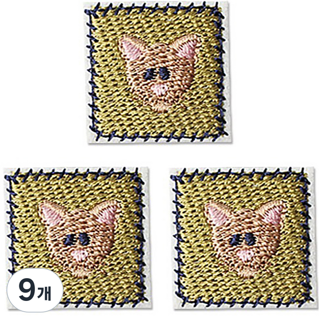 Button King 東大門鈕扣王 熱接著式刺繡臂章貼片, 9個, 貓咪