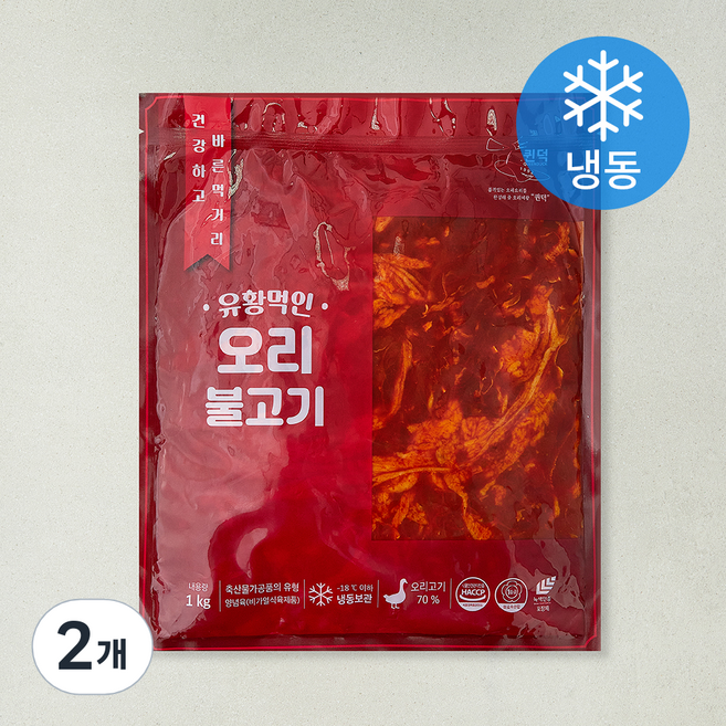 퀸덕 유황먹인 오리불고기 (냉동), 1kg, 2개