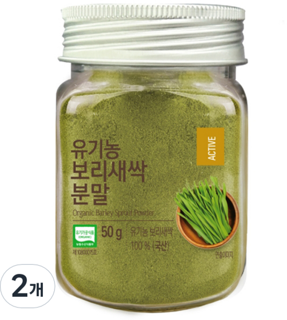 올가홀푸드 유기농 보리새싹 분말, 50g, 2개