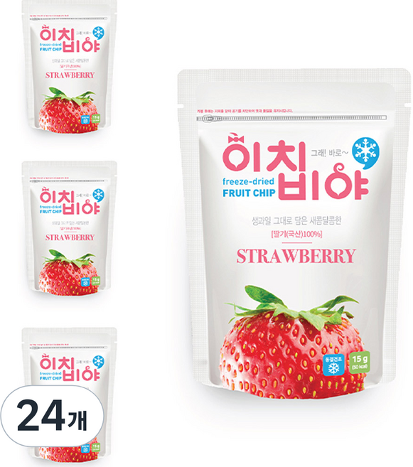 이치비야 동결건조 과일칩 딸기, 15g, 24개