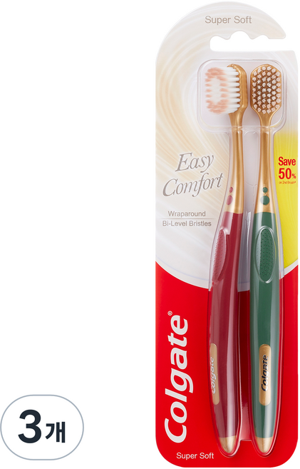 콜게이트 이지컴포트 칫솔, 2개입, 3개