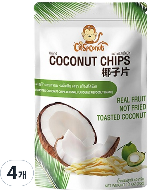 킨디 코코넛칩, 4개, 40g