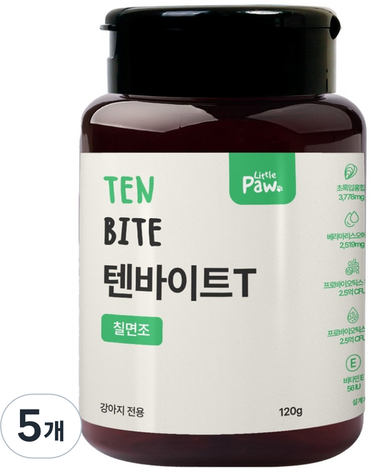 리틀포우 강아지 텐바이트 영양간식, 120g, 5개, T 칠면조