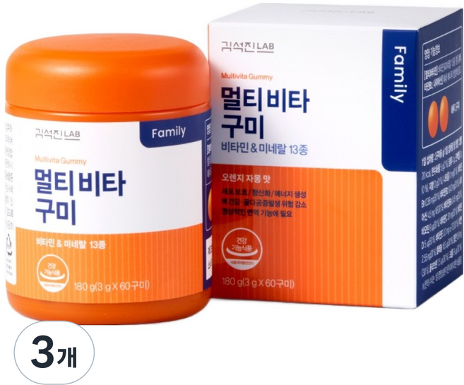 김석진랩 멀티비타 구미 60p, 180g, 3개