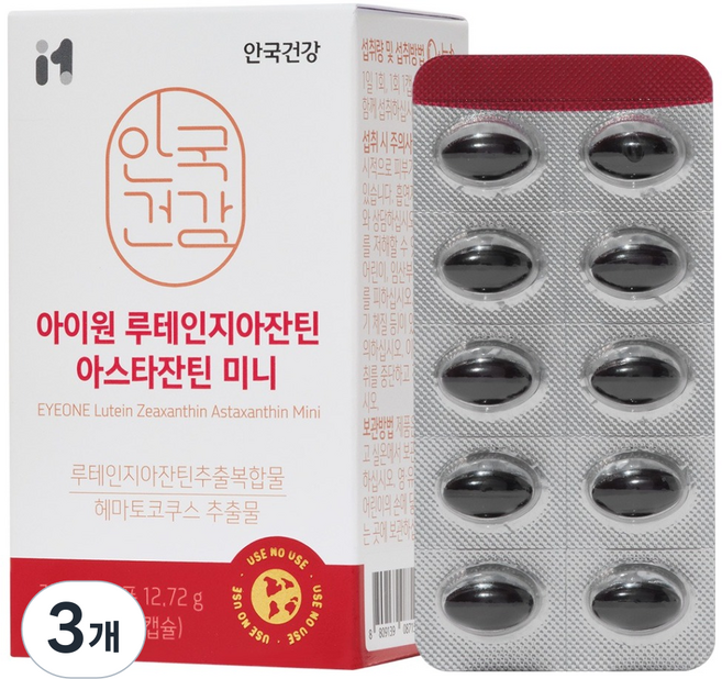 안국건강 아이원 루테인지아잔틴 아스타잔틴 미니, 60정, 3개