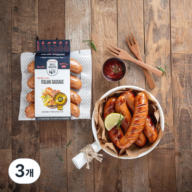 존쿡델리미트 이탈리안 소시지, 320g, 3개