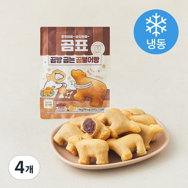 곰표 곰방굽는 곰붕어빵 (냉동), 300g, 4개, 1개입