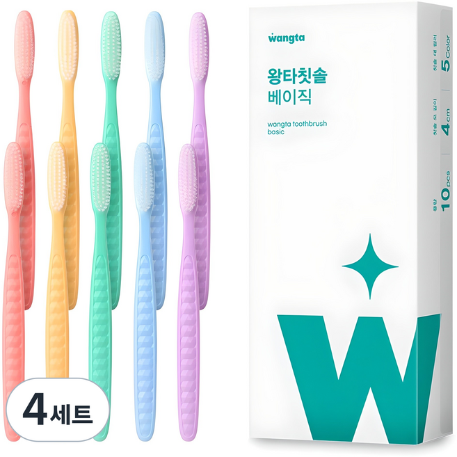 왕타 베이직 칫솔, 10개입, 4세트