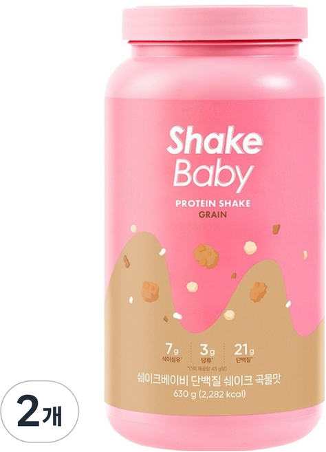 ShakeBaby 纖活蛋白奶昔粉 穀物口味, 2罐, 630g