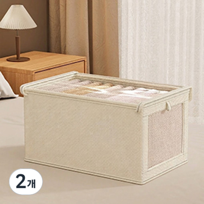 호랑나비 데일로그 옥스포드 적층형 메쉬 펜트리 리빙박스 기본형, 03 beige, 2개