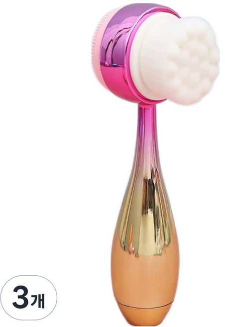 딥톡 양면 실리콘 모공 딥클렌징 세안 브러쉬 DT0778, 3개, 골드