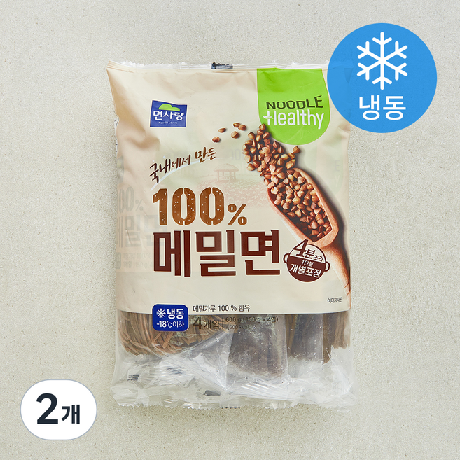 면사랑 100% 메밀면 4개입 (냉동), 600g, 2개
