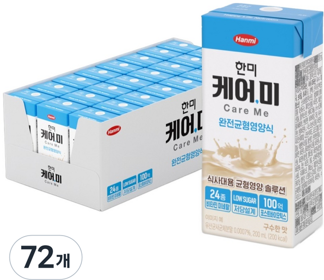 한미헬스 케어미 균형영양식, 200ml, 72개