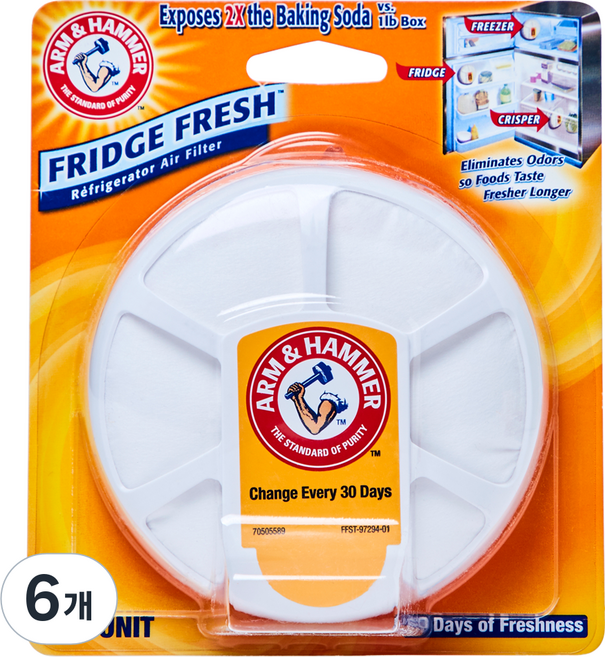 암앤해머 냉장고 탈취제 후릿지 후레쉬, 75g, 6개