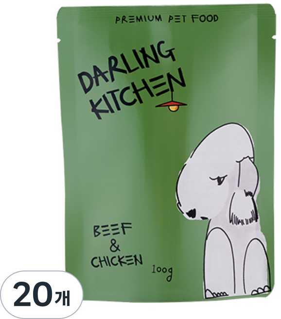 달링키친 전연령 강아지 화식사료, 100g, 20개