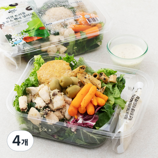 스윗밸런스 비건 트러플 후무스 펜네 샐러드, 250g, 4개