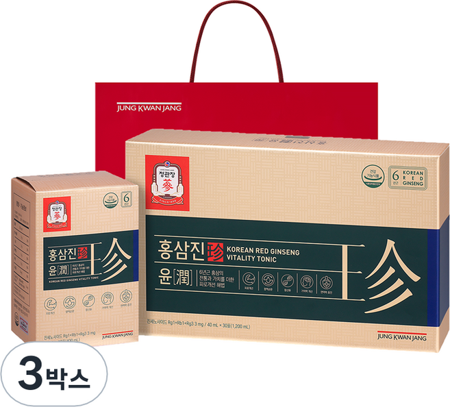 정관장 정품 홍삼진윤 + 쇼핑백, 1.2L, 3박스
