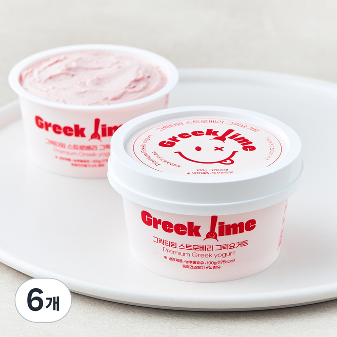 그릭타임 스트로베리 그릭요거트, 100g, 6개, 1개입