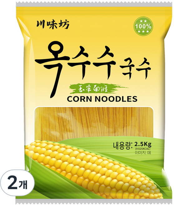 천미방 옥수수 국수, 2.5kg, 2개