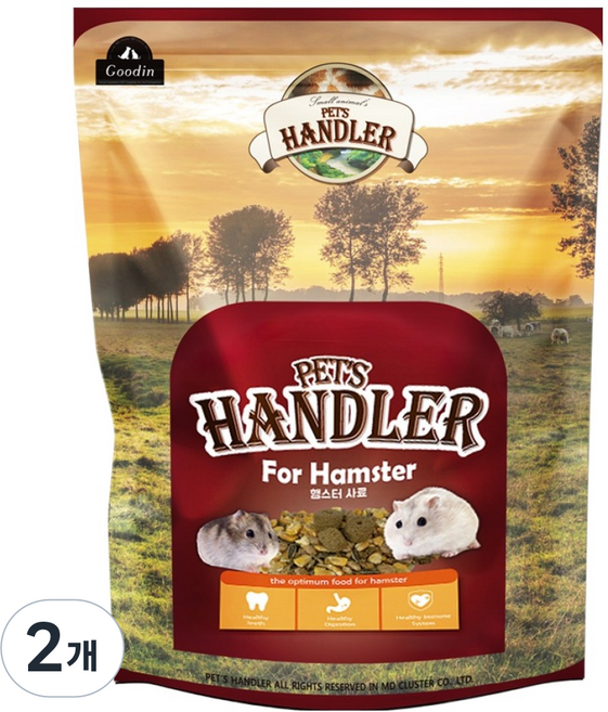 펫츠핸들러 햄스터 사료, 600g, 2개