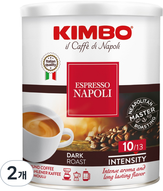 킴보 나폴레타노 분쇄원두, 에스프레소, 250g, 2개