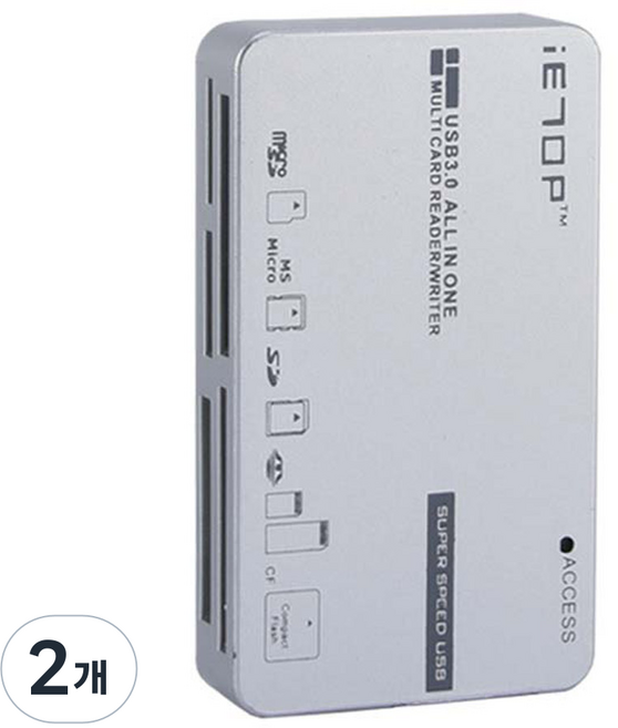 이탑 USB3.0 117종 지원 멀티카드리더기, C3-08, 실버, 2개