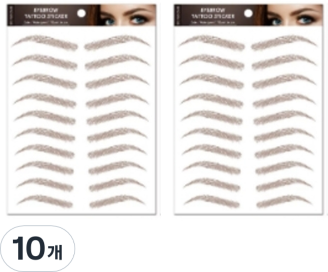 눈썹 타투 스티커, B08브라운, 10개