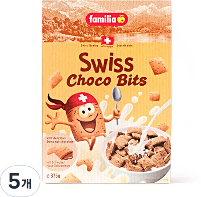 패밀리아 스위스 초코 시리얼, 375g, 5개