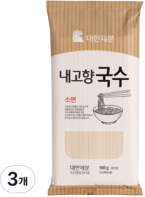 대한제분 곰표 내고향국수, 900g, 3개