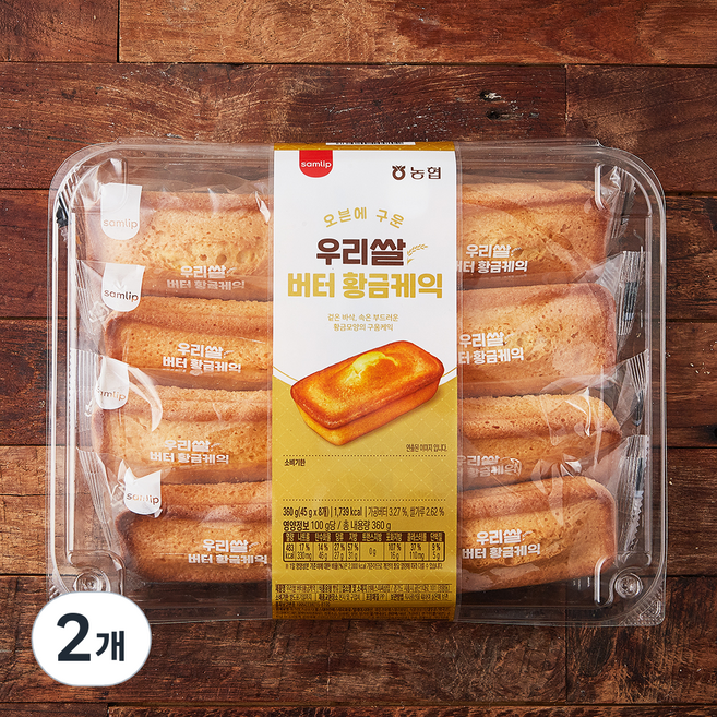 농협 우리쌀 버터 황금케익 8입, 360g, 2개
