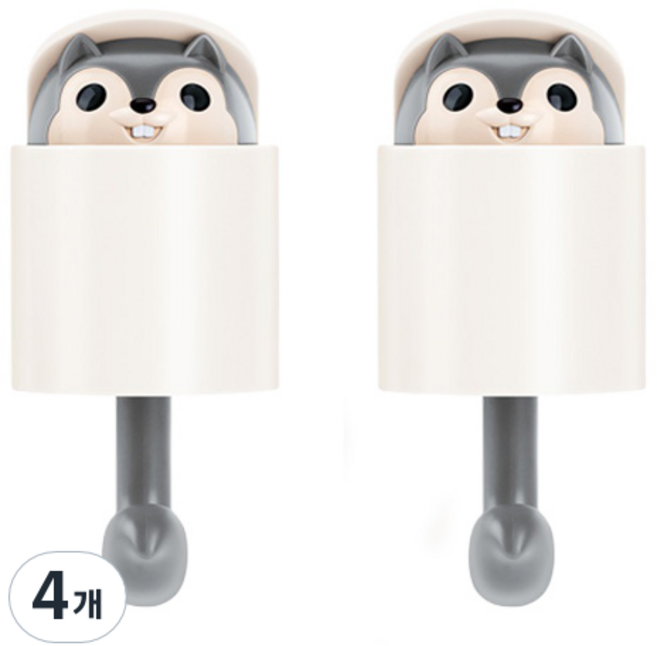 후니마켓 벽걸이 후크, 그레이+그레이, 4개