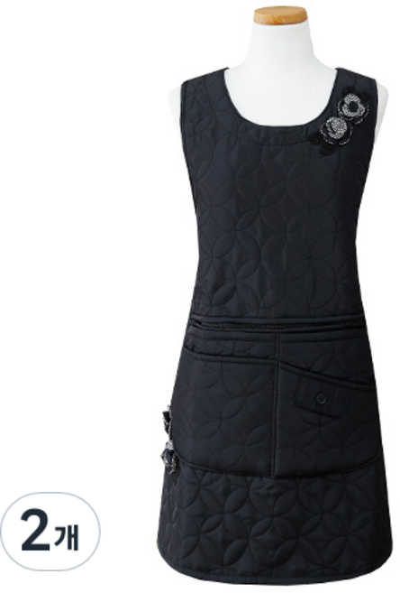 한스빌 꽃조끼 앞치마 L FREE, 블랙, 2개