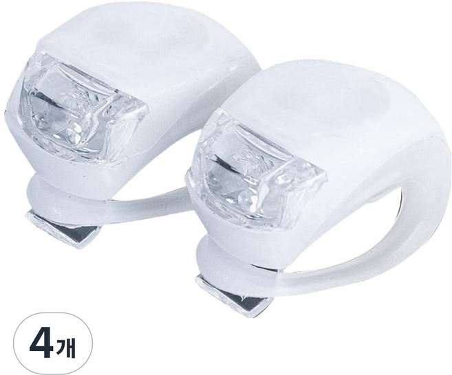 LED 실리콘 자전거 전조등, 화이트, 4개