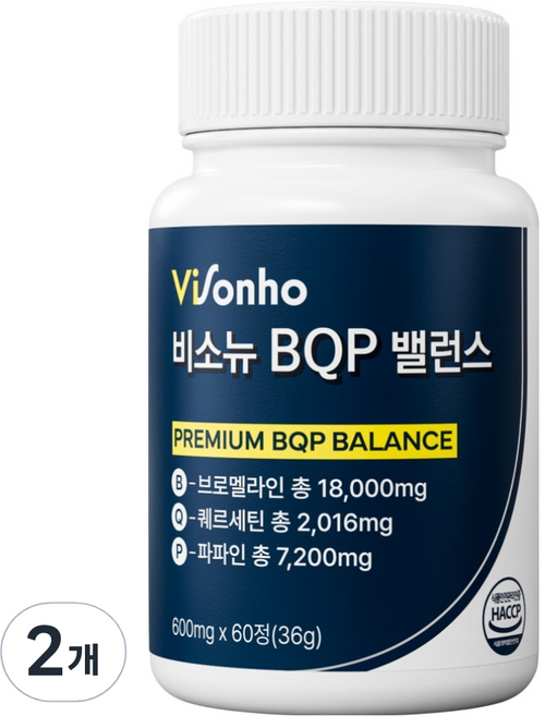 VISONHO 鳳梨蛋白酶 槲皮素 木瓜蛋白酶 36g, 2個, 60錠