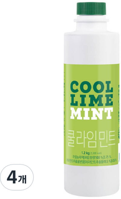 스위트컵 쿨라임 민트 농축액, 4개, 1.2kg