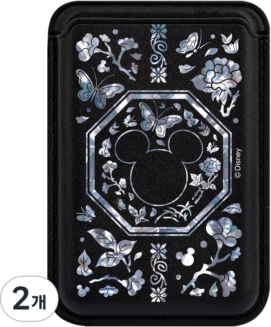 MOLAN CANO K HERITAGE 2倍磁力 MagSafe 卡夾, 花與蝴蝶_米奇, 2個