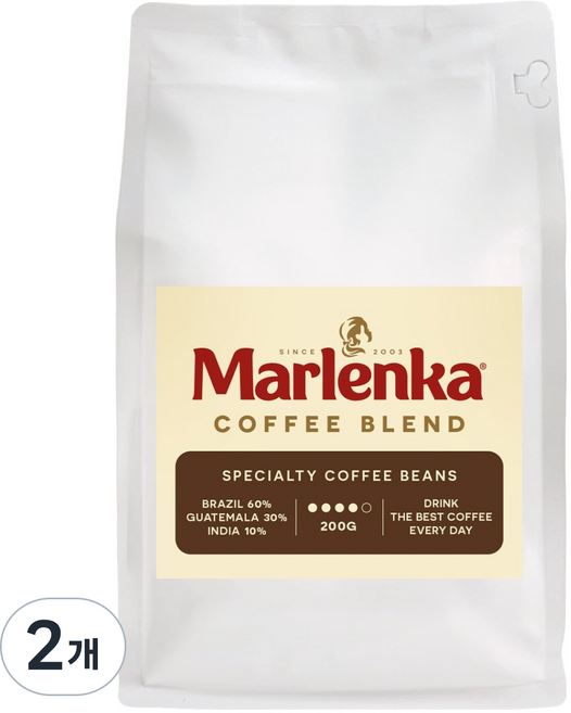말렌카 스페셜티 블렌드, 200g, 2개, 홀빈(분쇄안함)