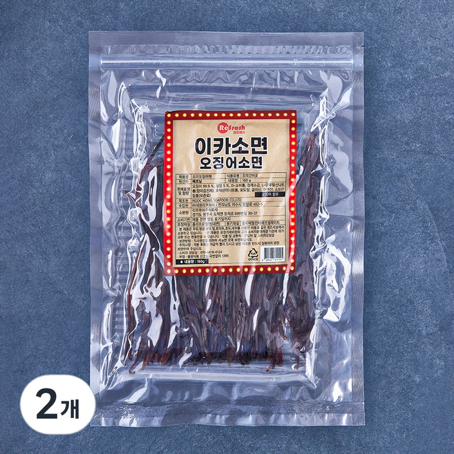 리프레쉬 이카소면 오징어소면, 160g, 2개