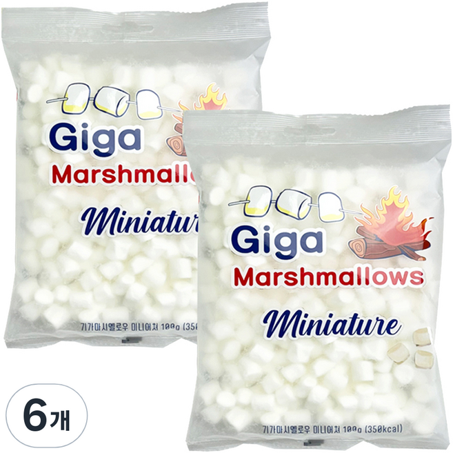 기가 마시멜로우 미니어쳐, 100g, 6개