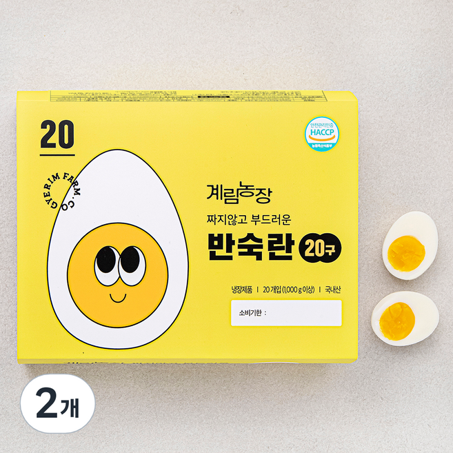 계림농장 짜지않고 부드러운 반숙란, 20구, 2개